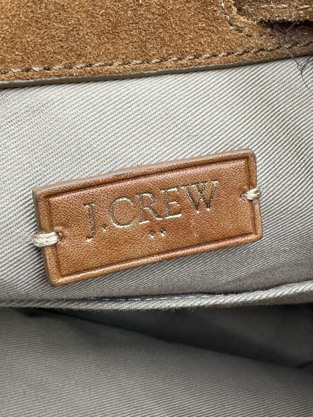 J.Crew Camel Brown Suede Draw String Purse Bag - Picture 5 of 9